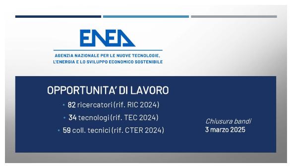 Foto di copertina bandi di concorso ENEA a tempo indeterminato 2024
