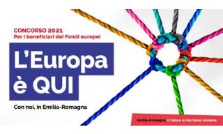 logo Concorso "L'Europa è qui" nell'immagine il logo del concorso